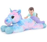 MorisMos Unicorno Peluche Gigante, 80cm Animale di Peluche Unicorno per Bambini, Arcobaleno Peluche Unicorno Grande Regalo per Ragazze Fidanzata Ragazzi Compleanno Natale Deco