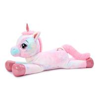 MorisMos XXL Unicorno Peluche Gigante, 110cm Arcobaleno Rosa Grande, Morbido Animale di Peluche Regalo per Ragazze Fidanzata Ragazzi Compleanno Natale Deco