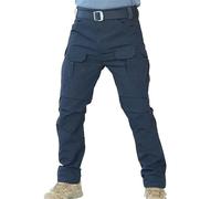 MORISTE Pantaloni Tattici Uomo a vestibilità Comoda, Impermeabili per Escursionismo e Arrampicata Blue08 S