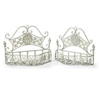 Moritz - Cestini per piante da parete in metallo, set da 2 pezzi, due cestini per piante in stile rustico Shabby
