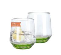 Moritz Milano - Set di 2 bicchieri da acqua Green Line, 340 ml, design moderno per uso versatile, campeggio, festival e casa, bicchieri da acqua, infrangibili e antigraffio