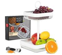 Moritz & Moritz Alzata per frutta Bianco Metallo - Moderna fruttiera colore bianco - Cesto portafrutta colore bianco per conservare frutta, verdura e pane