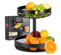Moritz & Moritz Alzata per frutta Nero Metallo - Moderna fruttiera colore nero - Cesto portafrutta colore nero per conservare frutta, verdura e pane