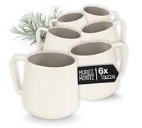 Moritz & Moritz CAVO Set di 6 tazze da caffè Stone - ca. 500 ml in gres di alta qualità - Design elegante con manico - Tazze con manico per caffè, tè, cioccolata calda, cappuccino