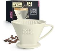 Moritz & Moritz Filtro Caffe in ceramica misura 4 - filtro riutilizzabile per un ottimo caffè aromatico - attacco filtro caffè per 2-4 tazze - Filtri Caffe