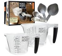 Moritz & Moritz Misurini 1 l e 0,5 l - Set di misurini a tazza e a cucchiaio lavabili in lavastoviglie - Per cucinare con i bambini
