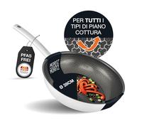 Moritz & Moritz Padella 28 cm a Struttura a Nido d’Ape Antiaderente - Rivestimento Ceramico di Ultima Generazione, Bordo Rotondo, Adatta a Tutti i Piani Cottura, Acciaio Inossidabile 304 Resistente