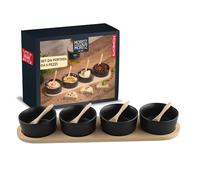 Moritz & Moritz set ciotole nero incl. cucchiaio & vassoio portavivande - Set di ciotole per tapas, coppette per stuzzichini, ciotola per snack e tapas