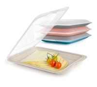 Moritz & Moritz Set da 4 Contenitore per Affettati Frigorifero Vaschette per Affettati da Frigo con Etichette adesive scrivibili (colorato)