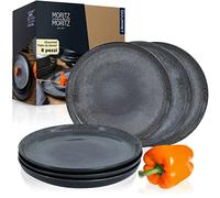 Moritz & Moritz Set di 6 Piatti da Dessert Antracite - Piatto per 6 Persone - Porcellana lavabile in lavastoviglie e microonde