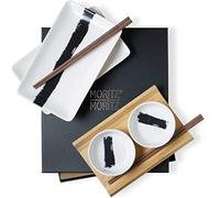 Moritz & Moritz Set di stoviglie da sushi per 2 persone - 10 pezzi - Servizio da sushi con 2x piatti da sushi, ciotole per salse e bacchette