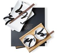 Moritz & Moritz Set di stoviglie da sushi per 2 persone - 10 pezzi - Servizio da sushi con 2x piatti da sushi, ciotole per salse e bacchette