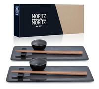 Moritz & Moritz Set di stoviglie per sushi per 2 persone - 10 pezzi - Set per servire il sushi con 2 piatti per sushi - 2x piatti per sushi, ciotola per miso, ciotoline e bacchette