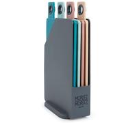 Moritz & Moritz Set Taglieri Plastica - 4x Tagliere da cucina - Set Tagliere Cucina 20,5 x 14,5 cm - Gommini Antiscivolo per un Taglio Sicuro e Maniglie in un Pratico Supporto - Set di taglieri