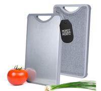 Moritz & Moritz Tagliere double-face, in acciaio inox e plastica, antiscivolo, in acciaio inox, con scanalatura per il succo e superficie grattugiata, igienico e lavabile in lavastoviglie, tagliere in