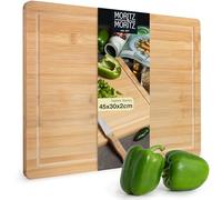 Moritz & Moritz Tagliere XXL in bambù grande - 45 x 30 x 2 cm - Tagliere in legno di bambù con scanalatura - per tagliare, mettere e servire