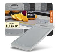 Moritz & Moritz Taglieri per la colazione in plastica, set da 6-14 x 25 cm - SENZA BPA - Set di piccoli tagliere in plastica - Tagliere cucina - Set Taglieri plastica - Taglieri cucina - Neri