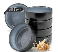 Moritz & Moritz VIDA 6 ciotole blu - Elegante e robusto set di ciotole in porcellana per cereali, zuppe e insalate - lavabili in lavastoviglie, adatti al microonde, ideali per l'uso quotidiano