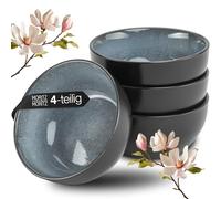 Moritz & Moritz VIDA Set da 4 ciotole miso 12 cm Ø - stoviglie giapponesi set in ceramica e legno di sandalo per zuppa di miso, dip e snack - Con vassoio