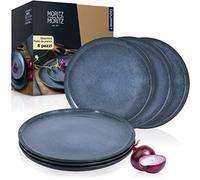 Moritz & Moritz VIDA Set di 6 piatti da cena, colore blu, per 6 persone, in porcellana, lavabili in lavastoviglie e adatti al microonde