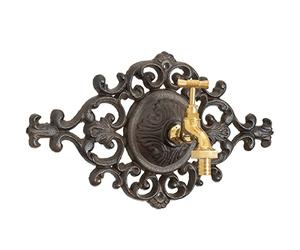 Moritz Rubinetto da giardino con rosetta decorativa a parete con attacco per acqua, stile nostalgico marrone antico