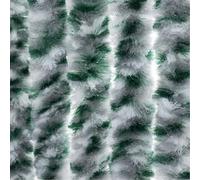 Moritz, tenda in ciniglia da 90 x 200 cm, colore bianco argento verde melange, per porte, come zanzariera per campeggio e roulotte