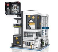 MORKBRIX - Set di edifici per gallerie d'arte moderna con illuminazione, MOC Modular City Architecture Collection Kit per adulti, grande modello di edificio per gli amanti dell'arte, regali da