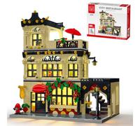MORKBRIXX Set di edifici per ristoranti in città con luci per adulti 1489 PCS