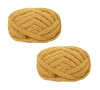Morkite 2 pezzi di filato a maglia grossa per coperte, maglia a mano, super morbido, grande coperta jumbo, lana spessa (n. 07 curcuma)