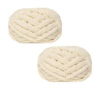 Morkite 2 pezzi di filato a maglia grossa, per coperte, maglia a mano, super morbido, grande coperta jumbo, lana spessa (beige n. 23)