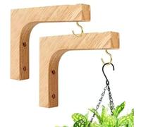 Morkite 2 supporti da parete in legno - supporto per piante, lanterna, gancio da parete, supporto per fioriera, forma sospesa (lunghezza