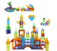 morkka Deluxe 61 Pezzi Set Costruzioni Magnetiche per Bambini, Gioco Blocchi Magnetico Educativo STEM e Creativo per ragazzi e ragazze,Età 2 3 4 5 6 7 8 10+ 12 Anni Ottima Idea Regalo