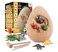 morkka Kit di Scavo di Uova di Enorme Dinosauro, Scopri 12 Diversi Dinosauri, Giocattolo Festa di Pasqua STEM Giocattoli Educativi di Apprendimento per 6,7,8,9 Anni Ragazzi Ragazze Bambini Regalo