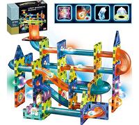 morkka Pista Magnetica Luminosa 110 Pezzi - Costruzioni 3D STEM | Piste e blocchi luminosi che si combinano in circuiti 3D. Crea percorsi mobili. Fomenta logica e ingegno. 3-12 anni.