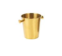 Morleo Raffredda bottiglie Piccolo 3 litri oro acciaio inox 15,3 x 16,5 cm | Raffredda bottiglie Raffredda vino Raffredda champagne Contenitore per cubetti di ghiaccio Secchiello per il ghiaccio