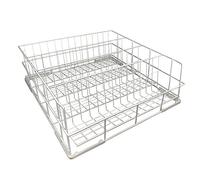 Morleos Cestello per lavello in rete metallica, per gastronomia, professionale, diverse dimensioni e numero di file (500 x 500 mm - 4 file)