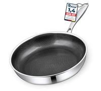 Morleos Padella in ceramica, 30 cm, resistente ai graffi, a 5 strati, 3 mm, 1,5 kg, per induzione, antiaderente, lavabile in forno e lavabile in lavastoviglie, senza PFAS e PTFE