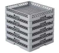 MORLEOS Set da 6 cestelli universali per lavastoviglie 50 x 50 cm, cestello scolapiatti professionale per posate, robusto cestello per lavastoviglie da ristorazione 49 x 49 x 10 cm