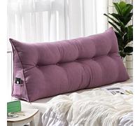 Morlinca Cuscino da Lettura per Schienale Letto, Cuscino da Lettura per Letto e Divano, Cuscino a Cuneo,Fodera per Cuscino Lavabile in Lavatrice,Roland Purple,60x50x20cm