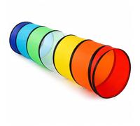 Mormark TUNSY Tunnel Strisciare per Bambini, Tessuto Traspirante e Resistente con Inserti in Rete, 180x45x45 cm, Arcobaleno, Leggero e Pieghevole, Montaggio Senza Attrezzi