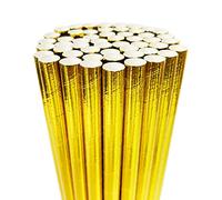 morneve Cannucce di Carta Largo, 9mm Cannucce da Bere Monouso per La Doccia di Nozze di Compleanno Arts Feste Forniture Casa Ristorante Ufficio, 66PCS Oro