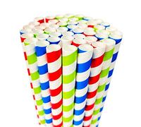 morneve Cannucce di Carta Largo, 9mm Cannucce da Bere Monouso per La Doccia di Nozze di Compleanno Arts Feste Forniture Casa Ristorante Ufficio, 66PCS Strisce Colorate