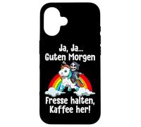 Morning Bad Mood Yeah Yeah Good Morning Shut Up Bring Coffee Custodia per iPhone 16