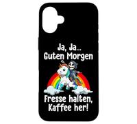 Morning Bad Mood Yeah Yeah Good Morning Shut Up Bring Coffee Custodia per iPhone 16 Plus