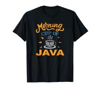 Morning Cup Of Java Coding and Coffee uomo e donna T-shirt Maglietta