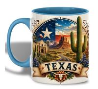 Morning Cup Texas Lone Star Western Cactus Tazze Caffè | Tazza Mug con manico Tazze da tè per Latte Natale Fidanziati