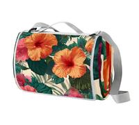 Morning Glory, coperta da picnic impermeabile, 150 x 145 cm, grande, coperta da spiaggia, da campeggio, a prova di sabbia, lavabile in lavatrice, con maniglia per il trasporto, per campeggio, spiaggia