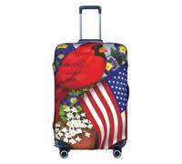 Morning Glory - Copertura per valigia, per trolley, elastica, lavabile, antigraffio, adatta a 45-81 cm, colore: viola, bianco, XL