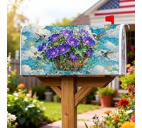 Morning Glory, Coperture magnetiche per cassette postali, con colibrì primaverile, colore blu, per decorazioni per la casa e il giardino, 45,7 x 53,7 cm