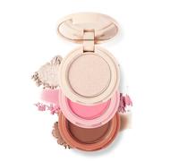 Morning Light & Sweet Bloom & Cozy Contour Matte Shimmer Powder Makeup Palette 3 in 1 Contour, Highlight and Blush Palette con specchio, sfumabile, da viaggio, cruelty free